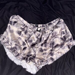 Windsor Black and Gray Tie-Dye Ruffle Pajama Shorts